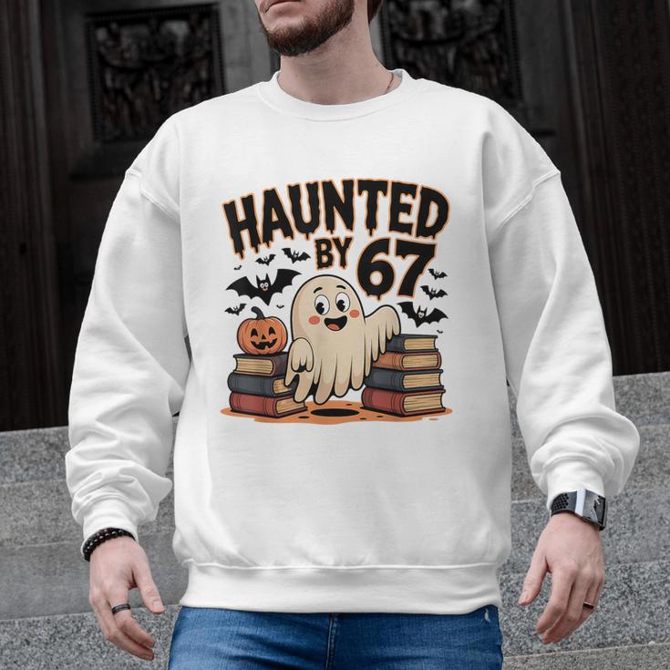 Haunted By 67 Teacher Ghost Pumpkin Halloween Costum Men Graphic Sweatshirt