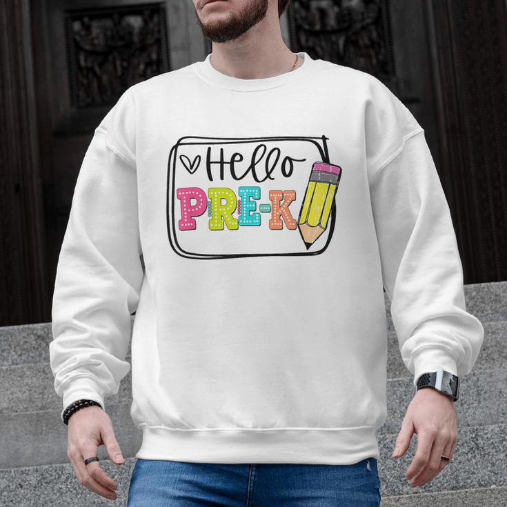 Hello Pre-K Team Preschool Teacher Kids Back To School Men Graphic Sweatshirt