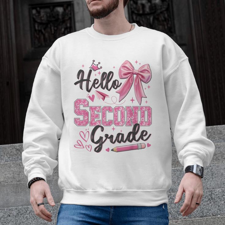 Hello Second Grade First Day Of School Coquette Teacher Girl Men Graphic Sweatshirt