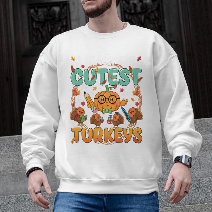 Humor I Teach The Cutest Turkeys Thanksgiving Teacher Men Graphic Sweatshirt