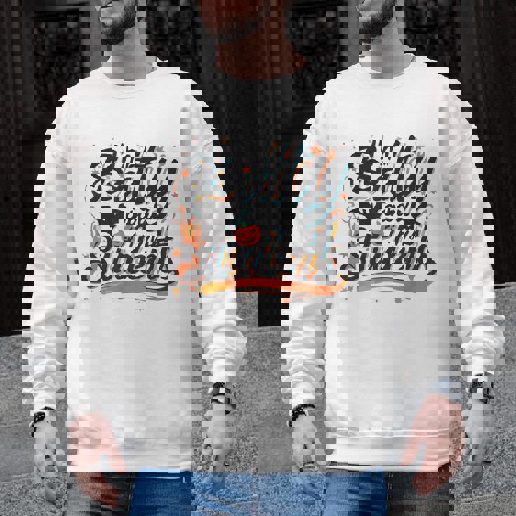 I&#x27;m Batty About My Students Watercolor Bat Teacher Halloween Men Graphic Sweatshirt