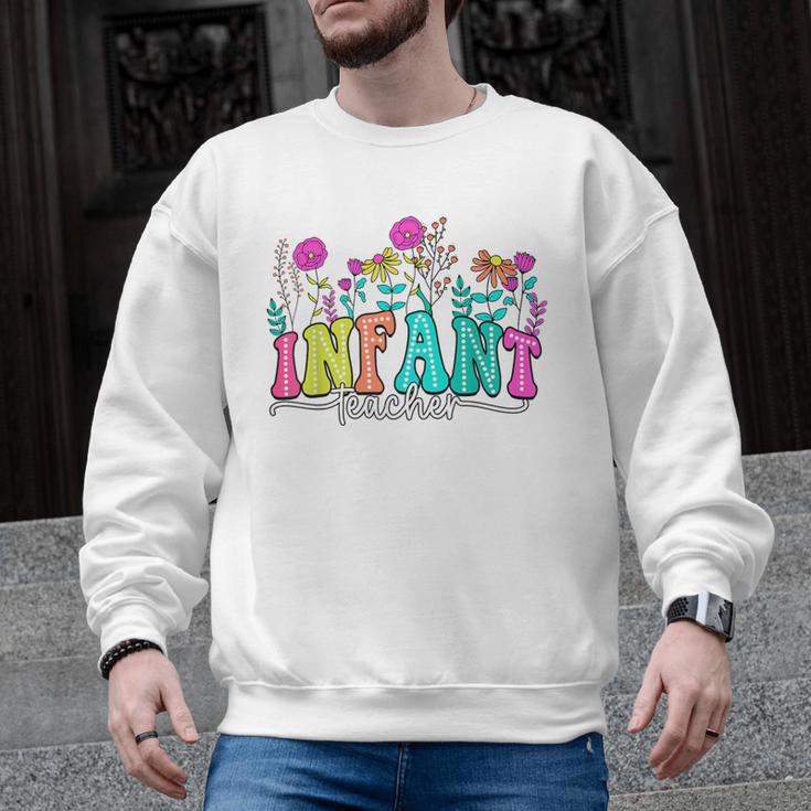 Infant Teacher Floral First Day Back To School Teaching Men Graphic Sweatshirt