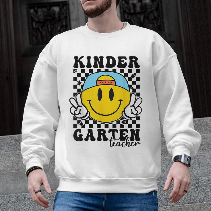 Kindergarten Teacher Hippie Smile Face Back School Men Graphic Sweatshirt