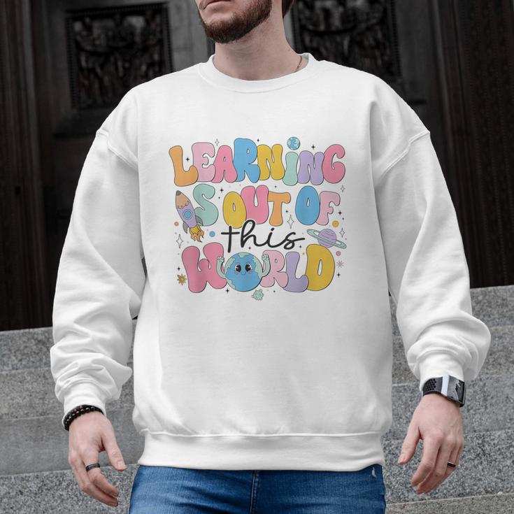 Learning Is Out Of This World Solar System Science Teacher Men Graphic Sweatshirt