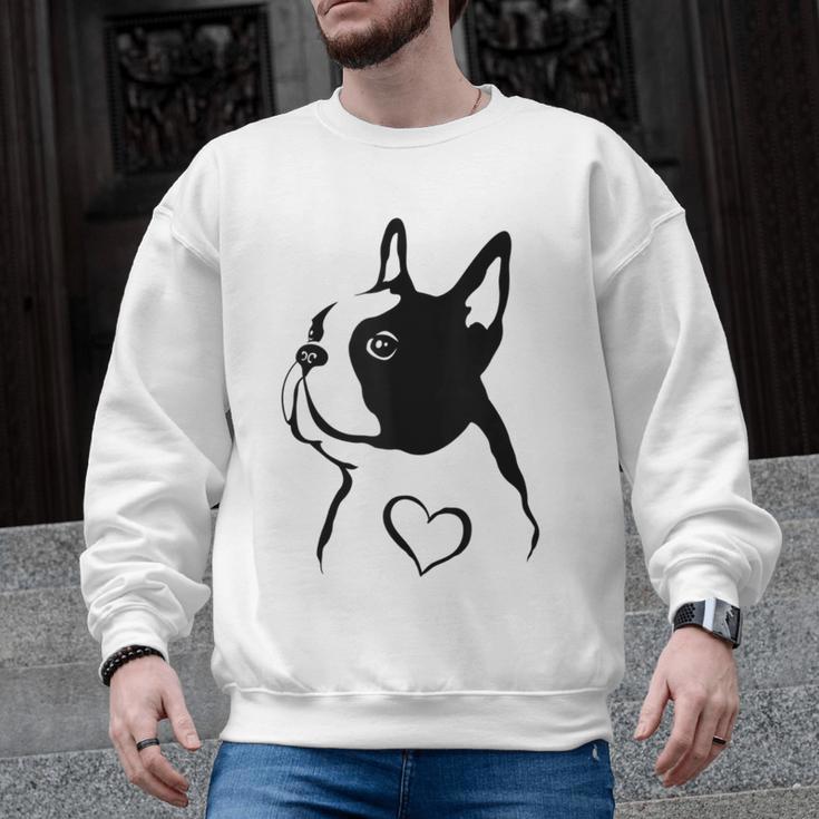 I Love My Boston Terrier Dog With Heart Men Graphic Sweatshirt