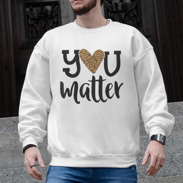 You Matter Leopard Print Teacher Kind Counselor Kindness Men Graphic Sweatshirt