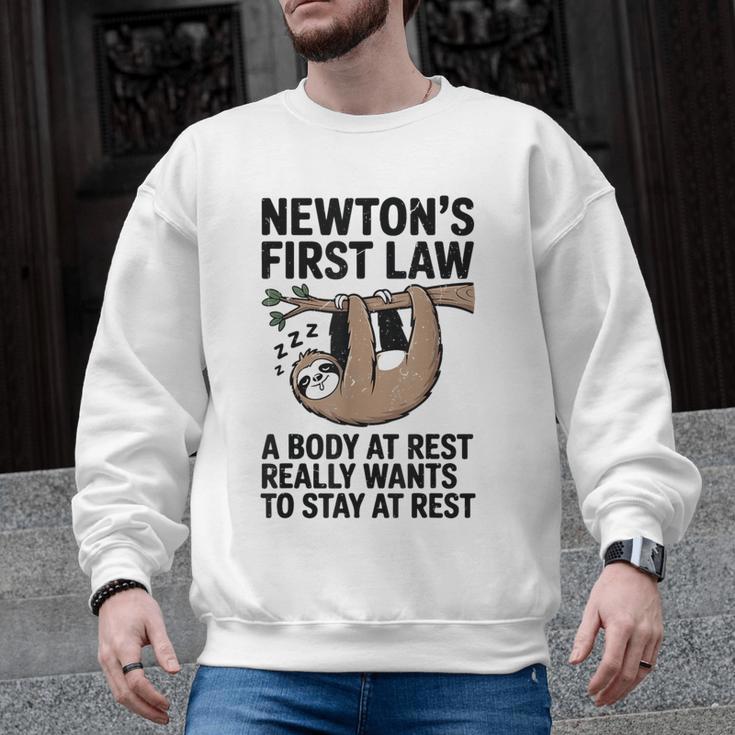Newtons First Law Physics Jokes Science Teacher Men Graphic Sweatshirt
