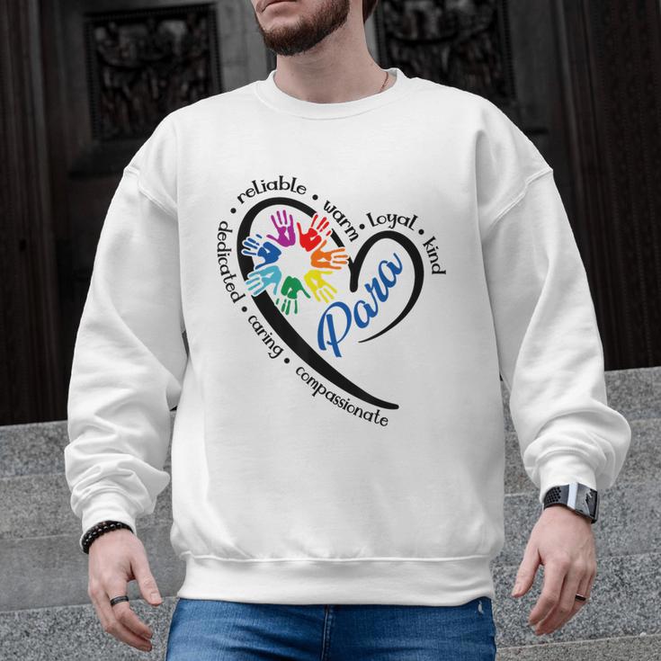 Para Heart Teacher Paraprofessional Paraeducator Men Women Men Graphic Sweatshirt