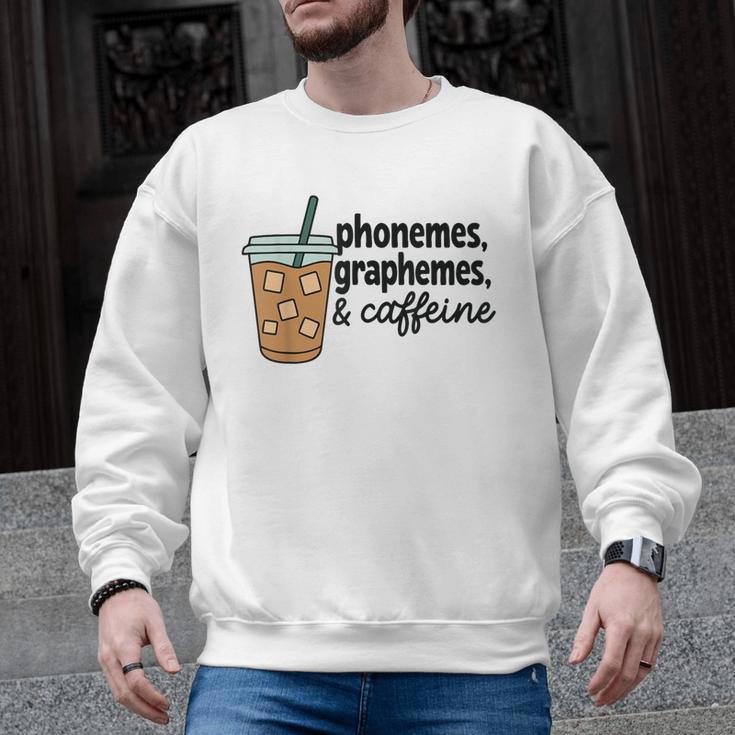 Phonemes Graphemes And Caffeine Coffee Teacher Appreciation Men Graphic Sweatshirt