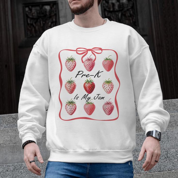 Pre K Is My Jam Teacher Team Crew Preschool Cute Strawberry Men Graphic Sweatshirt