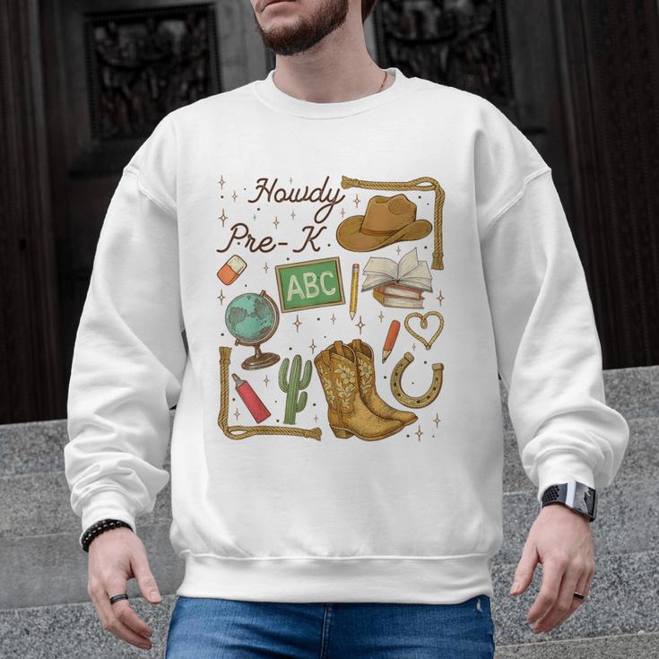 Retro Howdy Pre-K Back To School Western Teacher Men Graphic Sweatshirt