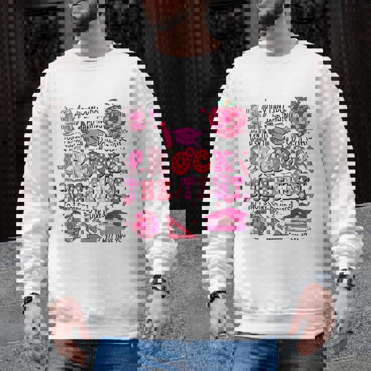 Rock The Test Testing Day Don&#x27;t Stress Do Your Best Teacher For Men Women Girls Kids Men Graphic Sweatshirt