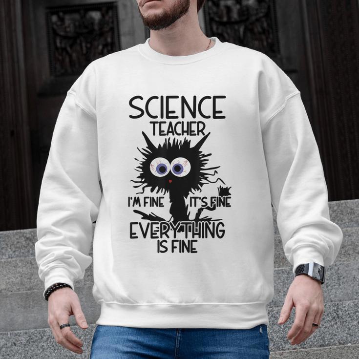 Science Teacher Appreciation Merch -Adults -Youth Grey Classic Fit Modern Science Theme Cartoon Men Graphic Sweatshirt
