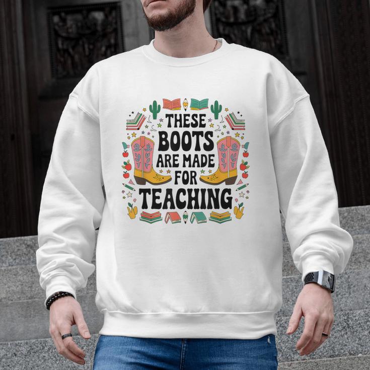 These Boots Are Made Teaching Western Cowboy Teacher Men Graphic Sweatshirt