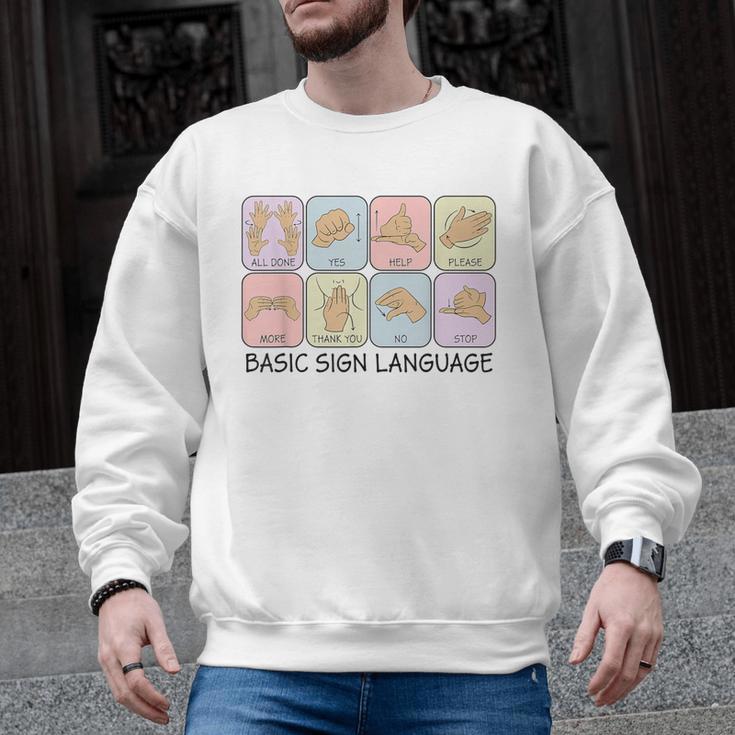 Basic Sign Language Speech Pathology Aac Sped Teacher Men Graphic Sweatshirt
