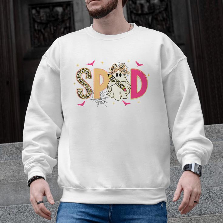 Sped Teacher Halloween Ghost Special Education Preppy Fall Men Graphic Sweatshirt