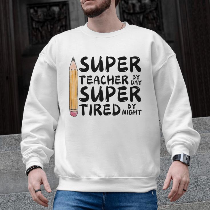 Super Teacher By Day Super Tired By Night Back To School Men Graphic Sweatshirt