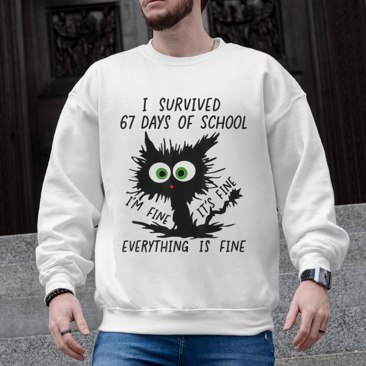 I Survived 67 Days Of School Teachers Students Humor Men Graphic Sweatshirt