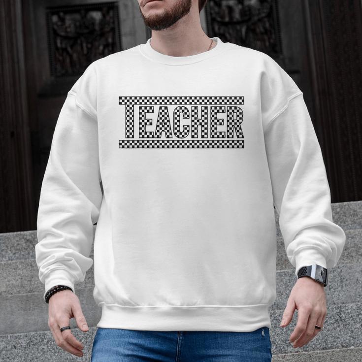 Teacher Checkered Racing  Teacher Appreciation Men Women Men Graphic Sweatshirt
