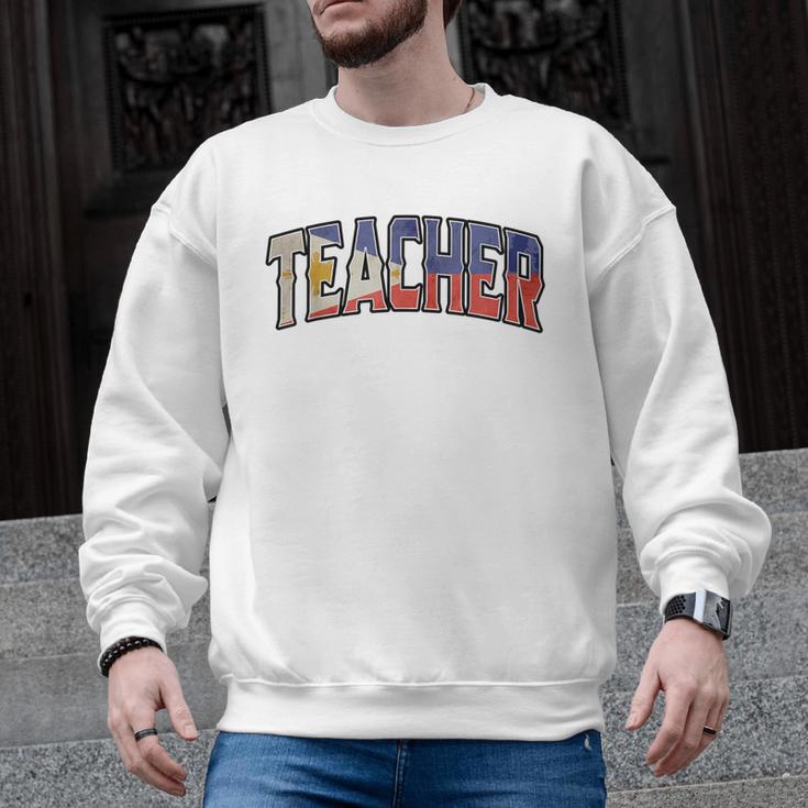 Teacher Filipino Vintage Heritage DNA Flag Men Graphic Sweatshirt