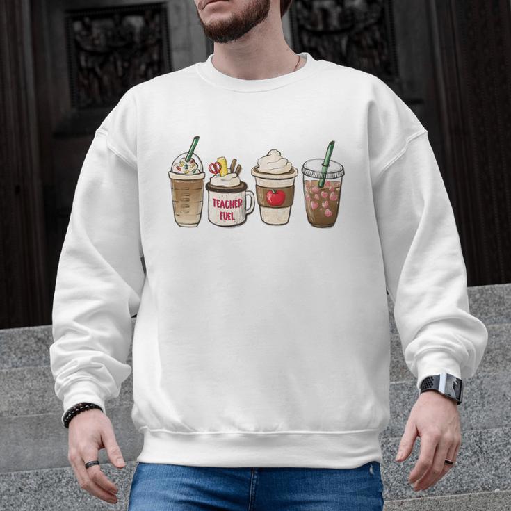 Teacher Fuel Coffee Teacher Mug Latte Iced Coffee Fall Men Graphic Sweatshirt