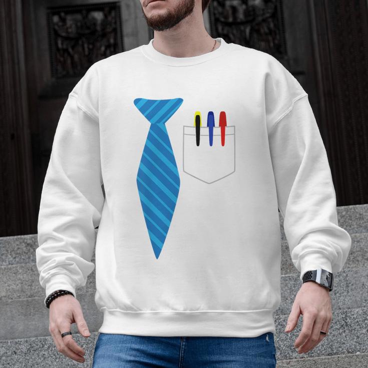 Teacher Tie & Pocket Protector Costume School Men Graphic Sweatshirt