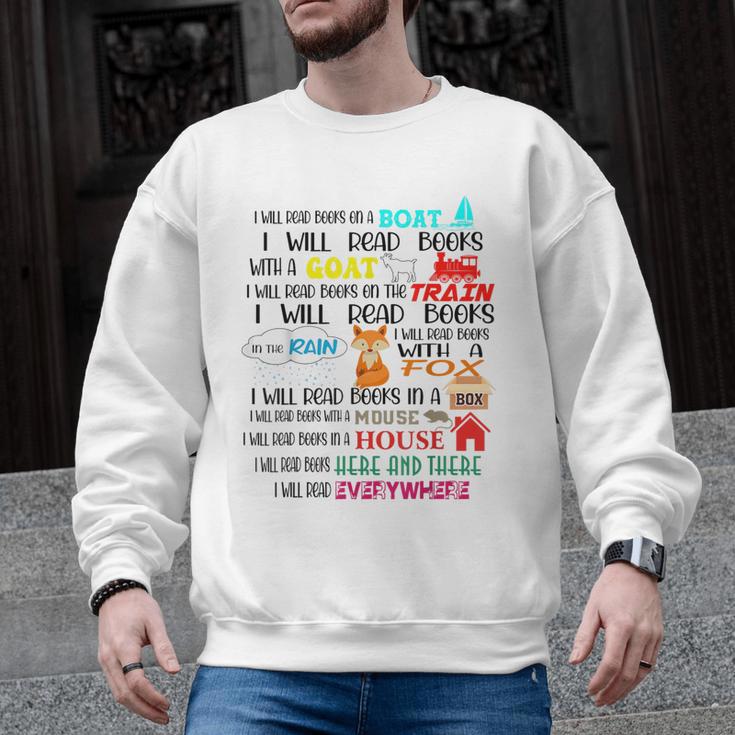 Teacher I Will Read Book On Boat Kids Women Bookworm Men Graphic Sweatshirt