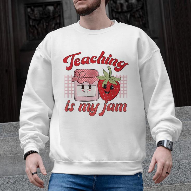Teaching Is My Jam Cute Strawberry For Women Teachers Men Graphic Sweatshirt