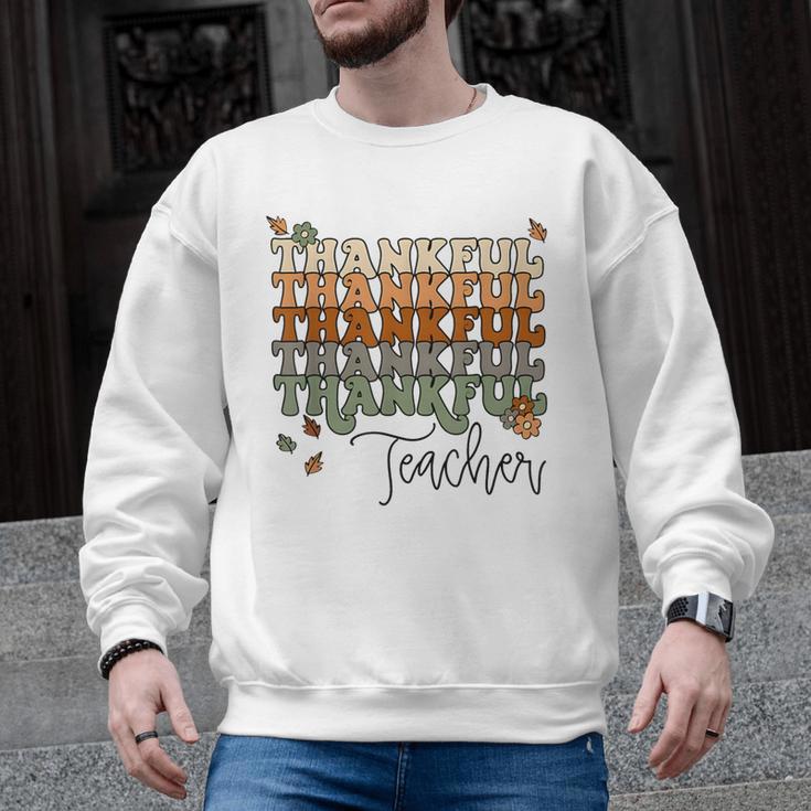 Thankful Teacher Thanksgiving Fall Pumpkin Turkey Men Graphic Sweatshirt