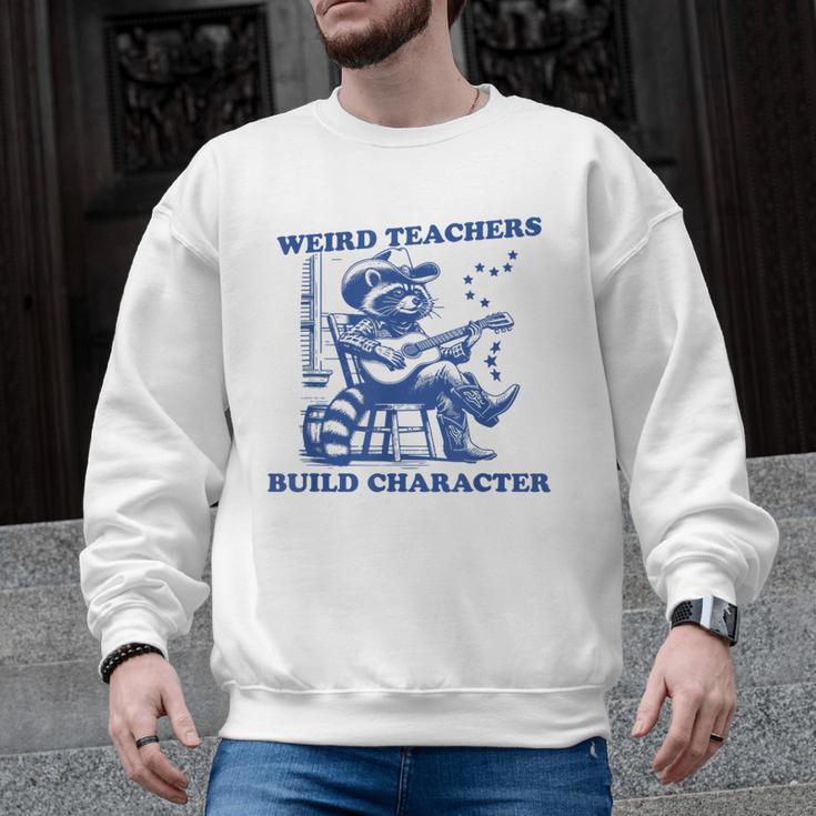 Weird Teachers Build Character Shirt Raccoon Teacher Men Graphic Sweatshirt