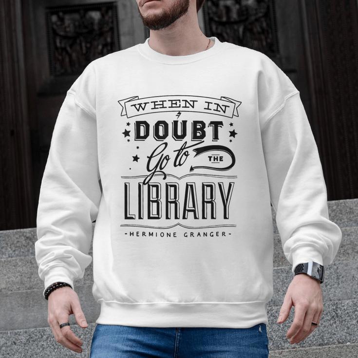 When In Doubt Go To The Library Teacher Vintage Book Lovers Men Graphic Sweatshirt