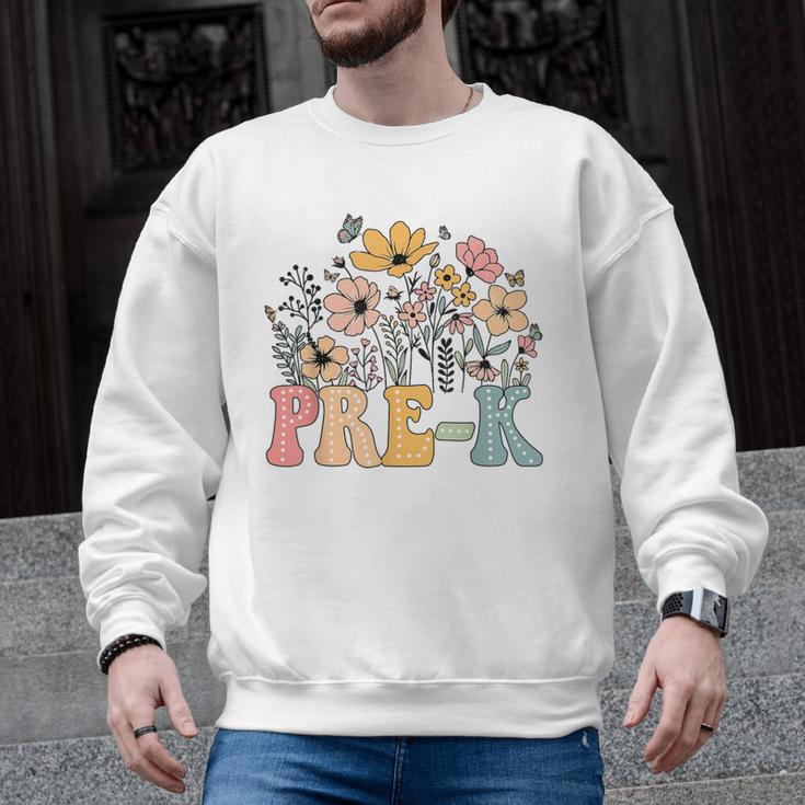 Wildflower Pre-K Preschool Team Floral Teacher Girls Men Graphic Sweatshirt