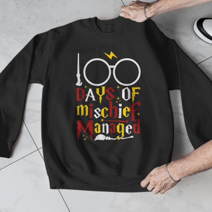 100 Days Of Mischief Managed Teacher Kid 100th Day Of School Men Graphic Sweatshirt, funny design