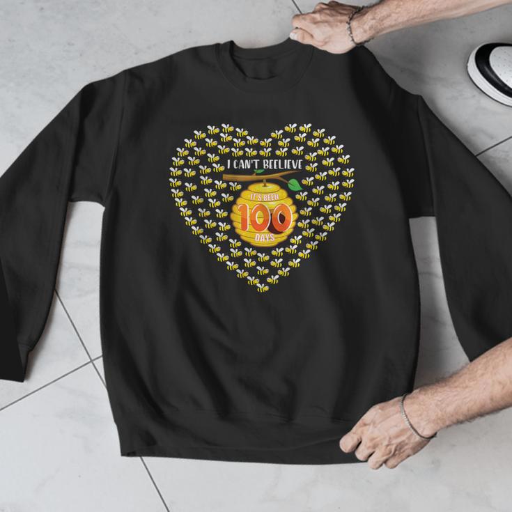 100 Days Of School Bee Hive Tree Hearts Teachers Student Kid Men Graphic Sweatshirt, funny design