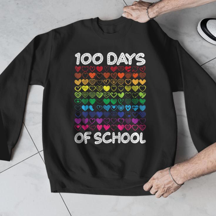 100 Days Of School Heart Love Teacher Or Student 100th Day Men Graphic Sweatshirt, funny design