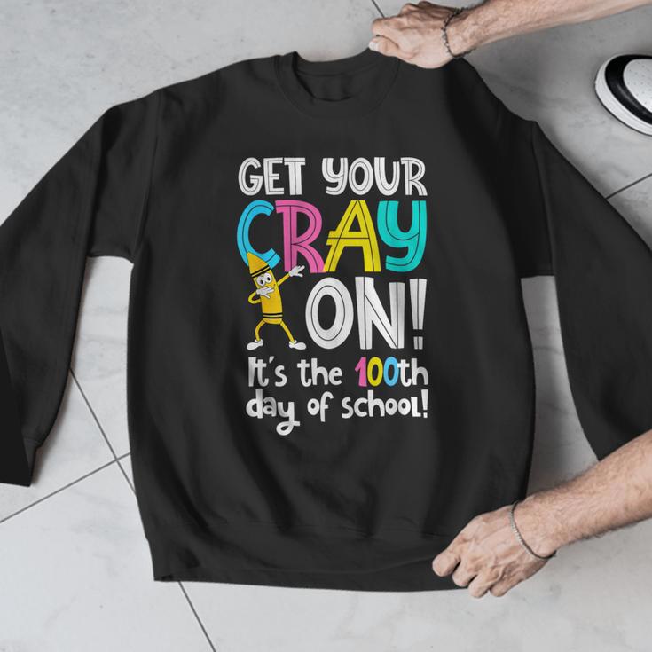 100th Day Of School Get Your Cray On Teacher Men Graphic Sweatshirt, funny design 100th Day Of School Get Your Cray On Teacher Men Graphic Sweatshirt, funny design