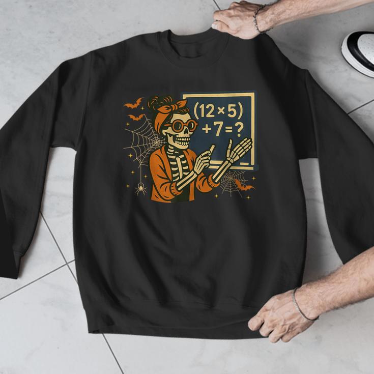 67 Teacher Halloween Skeleton Six Seven Meme Math Men Graphic Sweatshirt, funny design