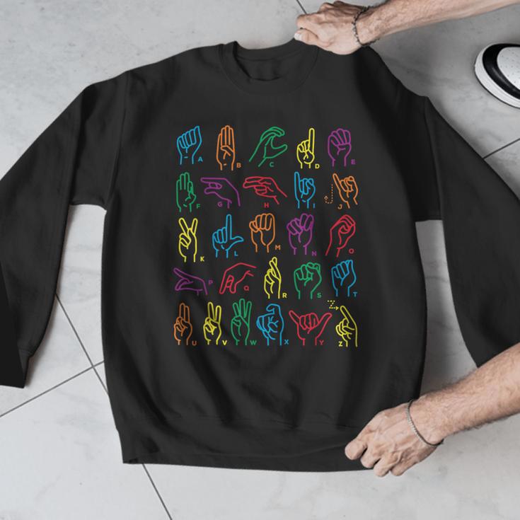 ABC Sign Language Chart Teacher Hand Letter Alphabet ASL Men Graphic Sweatshirt, funny design ABC Sign Language Chart Teacher Hand Letter Alphabet ASL Men Graphic Sweatshirt, funny design