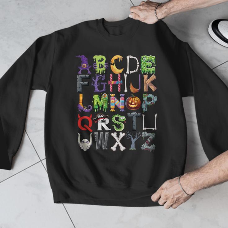 ABCs Alphabet Halloween Learning Kindergarten Teachers Men Graphic Sweatshirt, funny design ABCs Alphabet Halloween Learning Kindergarten Teachers Men Graphic Sweatshirt, funny design