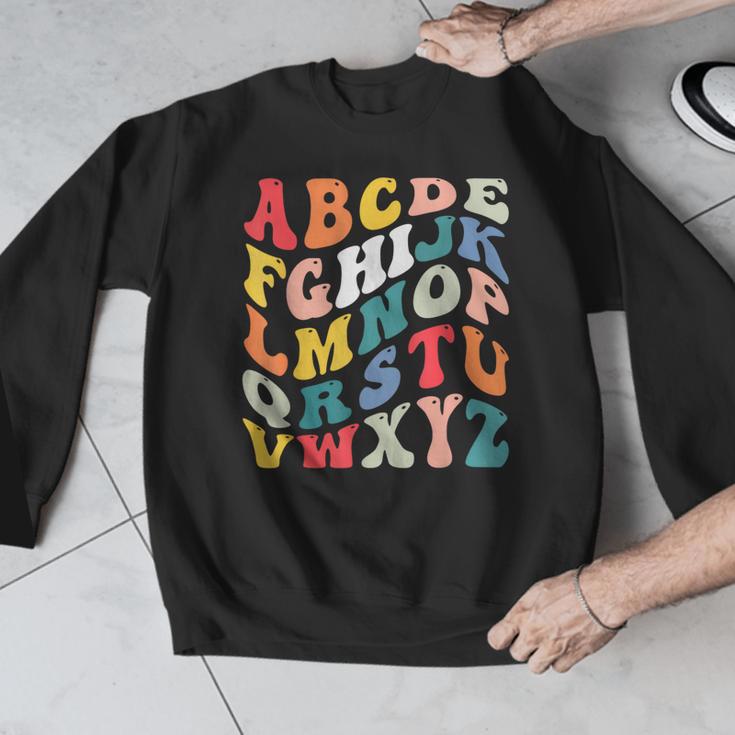 Alphabet Hi Back To School ABC Pre K Kindergarten Teacher Men Graphic Sweatshirt, funny design Alphabet Hi Back To School ABC Pre K Kindergarten Teacher Men Graphic Sweatshirt, funny design