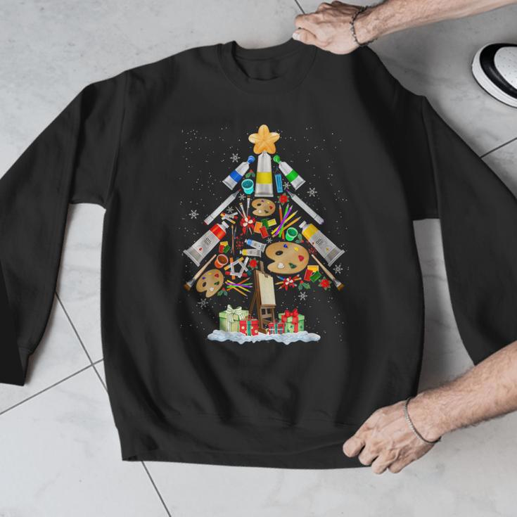 Art Christmas Tree Merry Christmas Artist Art Teacher Men Graphic Sweatshirt, funny design