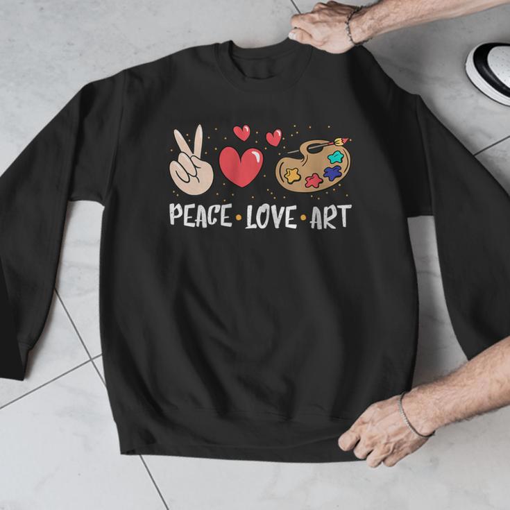 Art Teacher Peace Love Art For Artists And Painters Men Graphic Sweatshirt, funny design Art Teacher Peace Love Art For Artists And Painters Men Graphic Sweatshirt, funny design