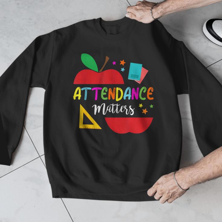 Attendance Matters Teacher Apple For Back To School Men Graphic Sweatshirt, funny design Attendance Matters Teacher Apple For Back To School Men Graphic Sweatshirt, funny design
