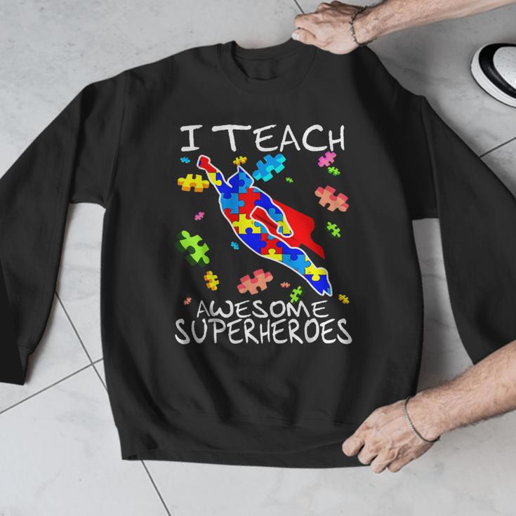 Autism Awareness Teacher I Teach Awesome Superheroes Men Graphic Sweatshirt, funny design Autism Awareness Teacher I Teach Awesome Superheroes Men Graphic Sweatshirt, funny design