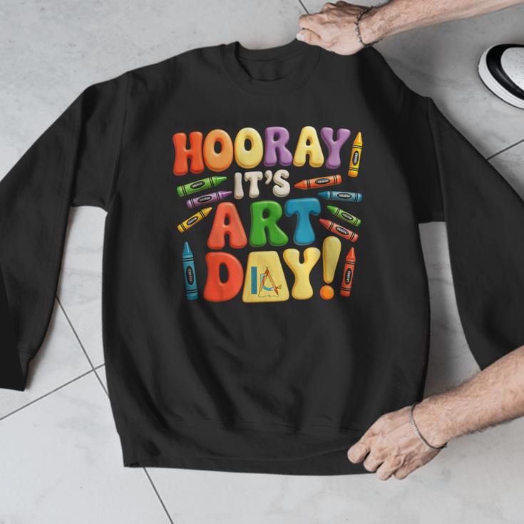 Back To School Hooray It's Art Day Art Teacher Artist Men Graphic Sweatshirt, funny design