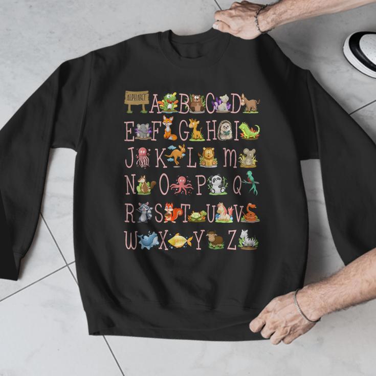 Back To School Kindergarten Teacher ABCs Animals Alphabet Men Graphic Sweatshirt, funny design Back To School Kindergarten Teacher ABCs Animals Alphabet Men Graphic Sweatshirt, funny design