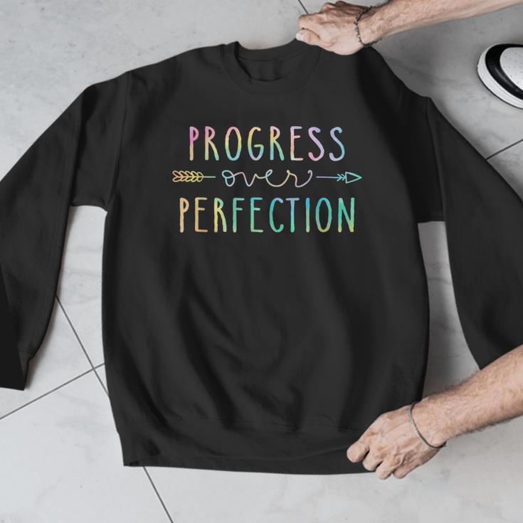 Back To School Progress Over Perfection Motivational Teacher Men Graphic Sweatshirt, funny design Back To School Progress Over Perfection Motivational Teacher Men Graphic Sweatshirt, funny design