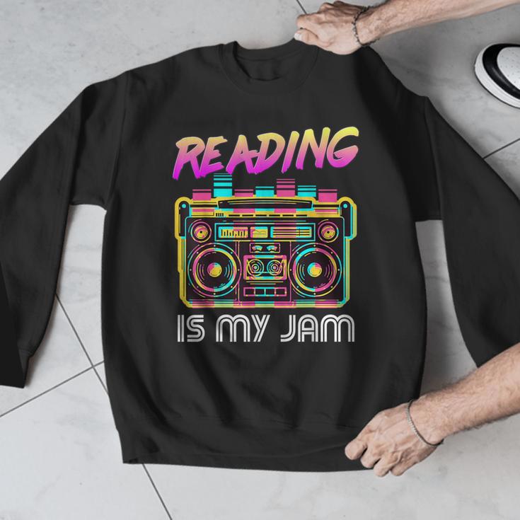 Back To School Retro Reading Is My Jam 80s Teacher Boombox Men Graphic Sweatshirt, funny design Back To School Retro Reading Is My Jam 80s Teacher Boombox Men Graphic Sweatshirt, funny design
