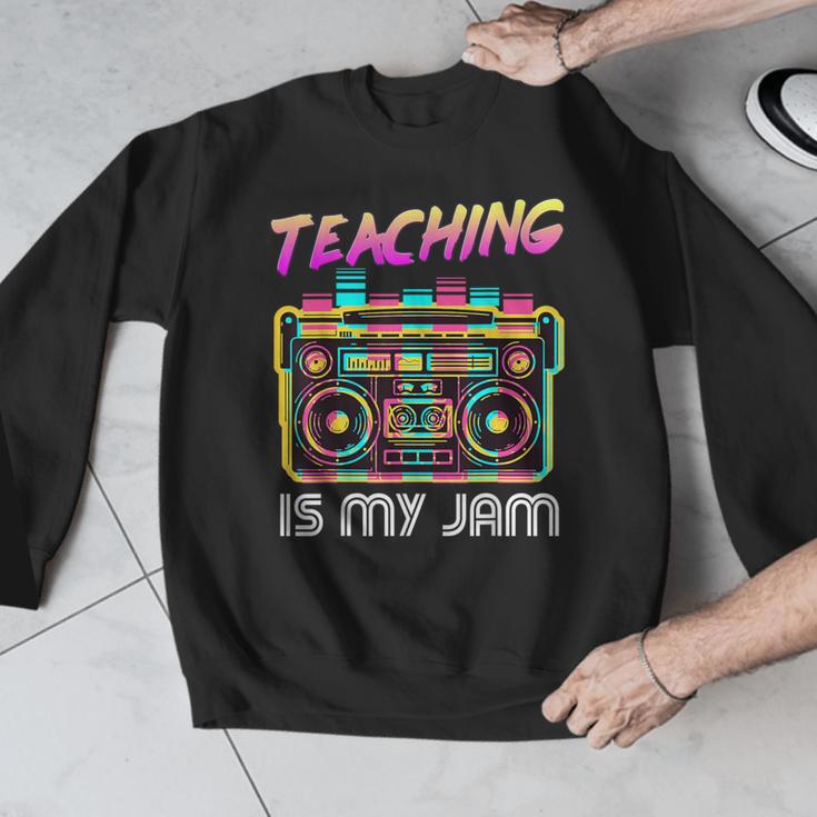 Back To School Retro Teaching Is My Jam 80s Teacher Boombox Men Graphic Sweatshirt, funny design