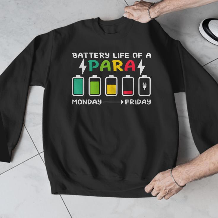 Battery Life Of a Paraprofessional Para Teacher Life Men Graphic Sweatshirt, funny design